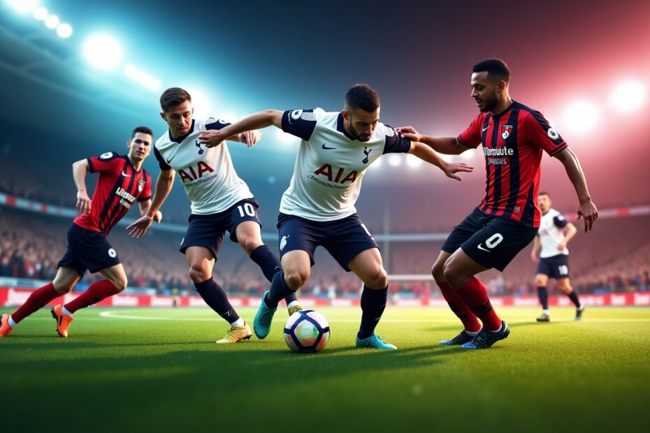 Tottenham vs Bournemouth playing football